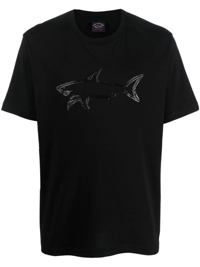 Paul & Shark Logo-print T-shirt In Black