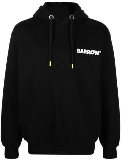 Barrow Logo印花长袖连帽衫 In Black