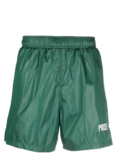 Vetements Green Polizei Printed Swim Shorts | ModeSens