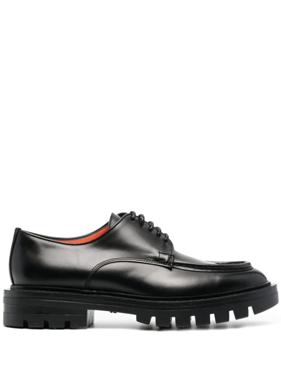Santoni 35mm Leather Oxford Shoes In Black