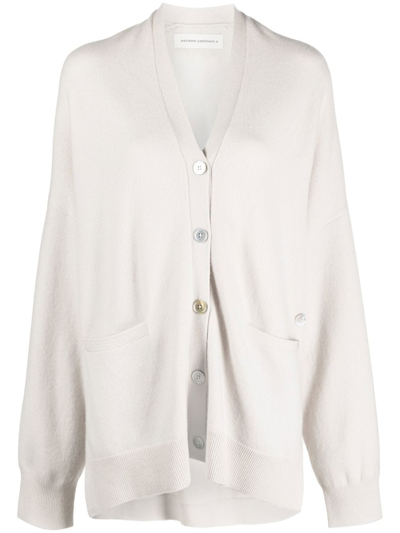 Extreme Cashmere Button-up Knitted Cardigan In Neutrals
