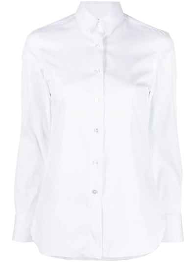 Finamore 1925 Napoli 长袖棉衬衫 In White