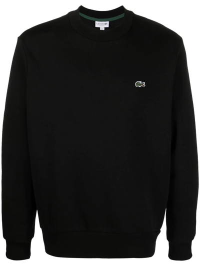 Lacoste Pullover In Cotone Nero In Black