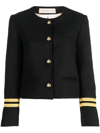 Blanca Vita Stripe-trim Military Jacket In Black