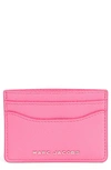 Marc Jacobs Pebbled Leather Card Case In Pink Lemonade