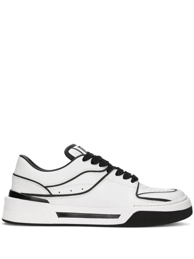 Dolce & Gabbana 35mm New Roma Leather Sneakers In Black