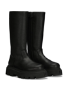 Dolce & Gabbana Leather Platform Boots In Black