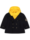 DOLCE & GABBANA WOOL PEACOAT WITH REMOVABLE PADDED-GILLET