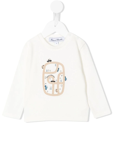 Tartine Et Chocolat Babies' Graphic-print Long-sleeve T-shirt In Violet