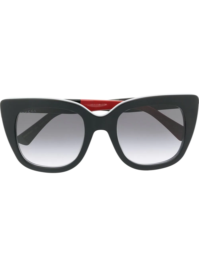 Gucci Logo-plaque Cat Eye-frame Sunglasses In Black