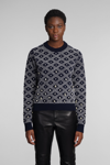 Golden Goose Journey W S Regular Crew Neck Jacquard With Degrade Embroidery In Blue
