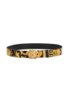 Versace La Medusa Le Pop Classique Print Leather Belt In Nero