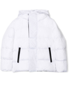 Dsquared2 Zip-pocket Hooded Puffer Jacket In White