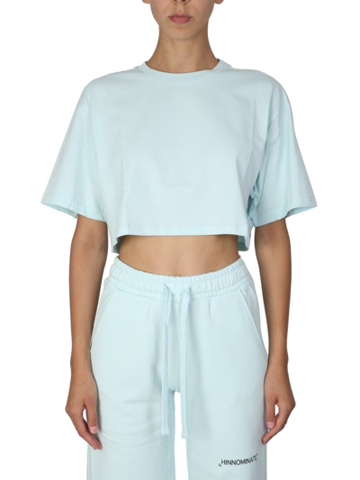 Hinnominate Logo Print Cropped T In Baby Blue