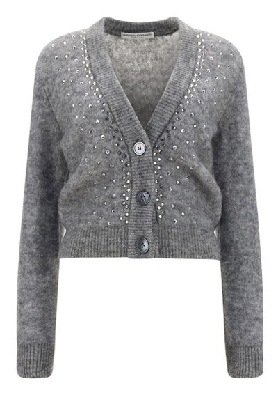 Alessandra Rich Embellished Button In Grey