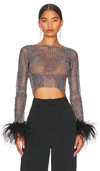 Santa Feathers Top In Black