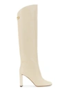 Skorpios Woman Knee Boots Ivory Size 10 Soft Leather In Ivory