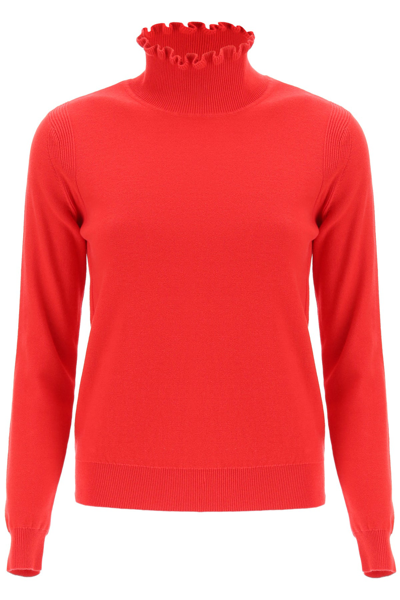 See By Chloé See By Chloe Ruched Neck Sweater In Red