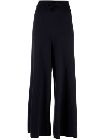 Jil Sander Wide-leg Cashmere Track Trousers In Blue