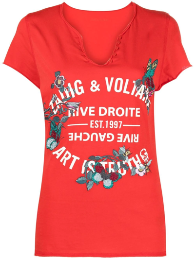 Zadig & Voltaire Graphic-print T-shirt In Red