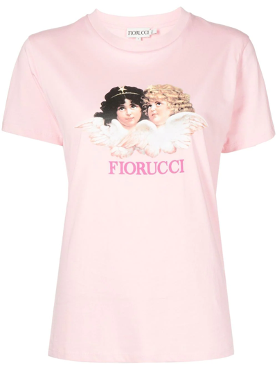 Fiorucci Logo Crew-neck T-shirt In Pink