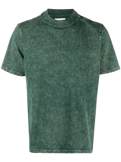 Les Tien Green Faded Effect Cotton T-shirt