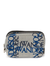 Jw Anderson Embroidered Fabric Beauty Case In Grey