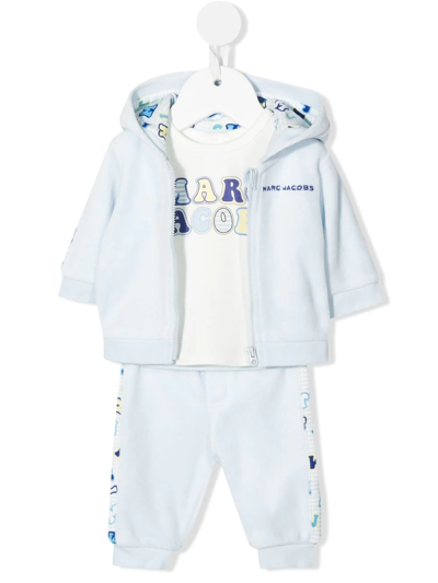 The Marc Jacobs Babies' Logo-print Cotton Tracksuit Set In Blue