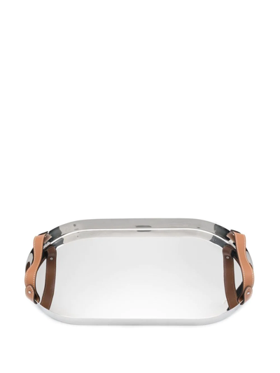 Polo Ralph Lauren Wyatt Stainless Steel Tea Tray In Silver