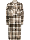 Isabel Marant Étoile Check-pattern Single-breasted Coat In Neutrals