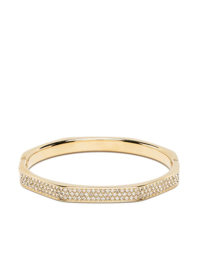 Swarovski Dextera Pave Octagon Bangle Bracelet In Gold Tone