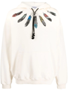 MARCELO BURLON COUNTY OF MILAN FEATHER-PRINT PULLOVER HOODIE