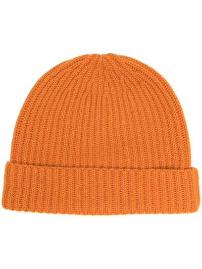 Boglioli Chunky Ribbed-knit Beanie In Orange