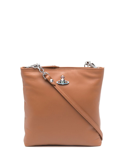 Vivienne Westwood Signature-orb Crossbody Bag In Brown