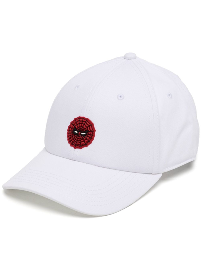 Moncler Spider-man Patch Baseball Cap In 001 White