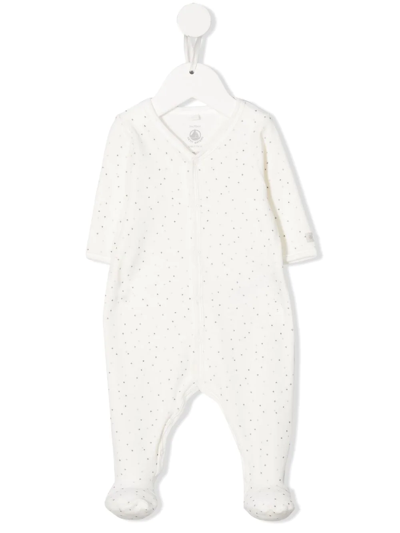 Petit Bateau Babies' Embroidered-design Pyjamas In White