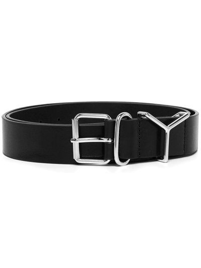 Y/PROJECT Y LOGO-PLAQUE LEATHER BELT