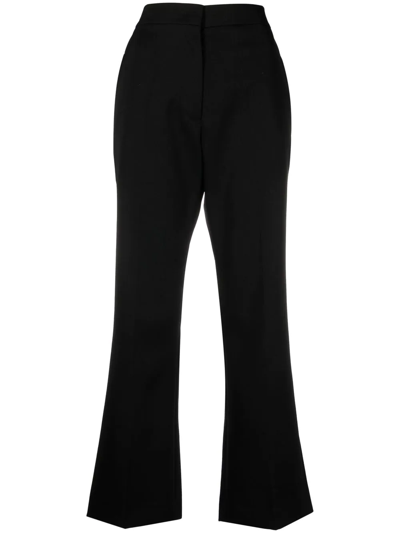 Jil Sander High-waisted Cropped Trousers In Black