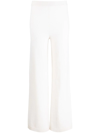 Blumarine Flared Knitted Trousers In White