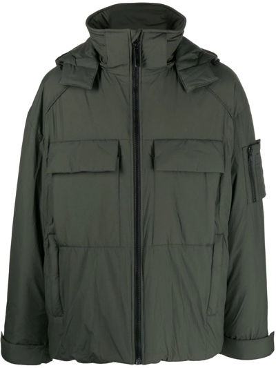 Juunj Khaki Insulated Coat In Green