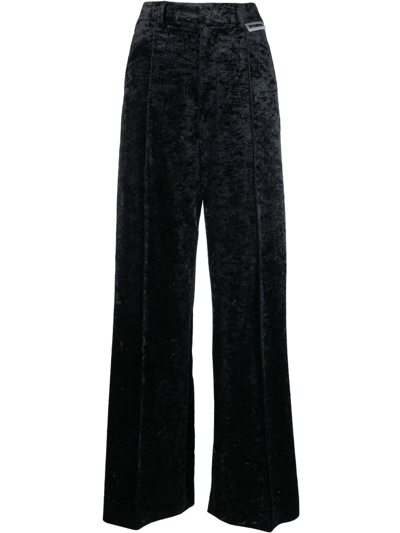 Vetements Crushed Velvet Flared Trousers In New