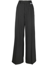 VETEMENTS PINSTRIPE FLARED TROUSERS