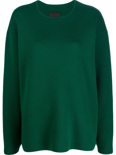 Oyuna Knitted Chunky Boxy Sweater In Emerald