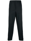 Jil Sander Elasticated-waistband Tapered Trousers In Blue