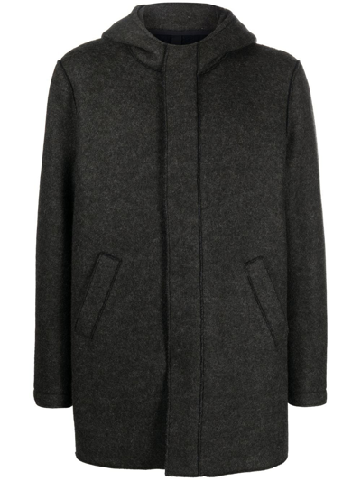 Harris Wharf London Hooded Wool Coat In Grey