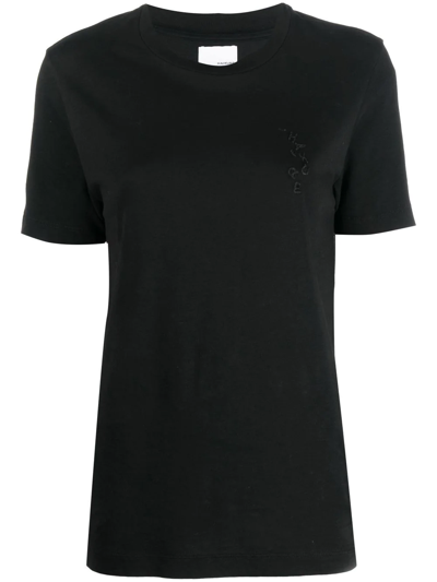 Haikure Embroidered-logo Short-sleeved T-shirt In Black