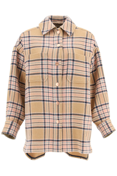 See By Chloé See By Chloe Maxi Shirt With Check Print In Pink