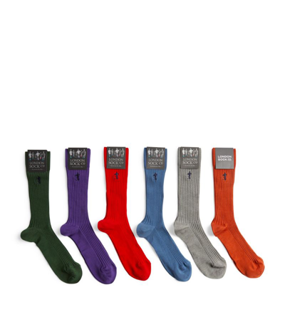 London Sock Company Simply Sartorial Socks (pack Of 6) In Multi