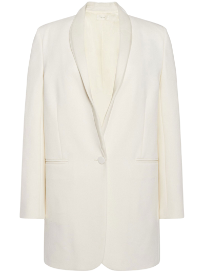 The Row Jerry Single-breasted Wool Blazer In White