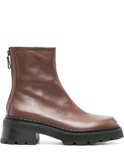 By Far Brown Alister 50 Round Toe Leather Boots